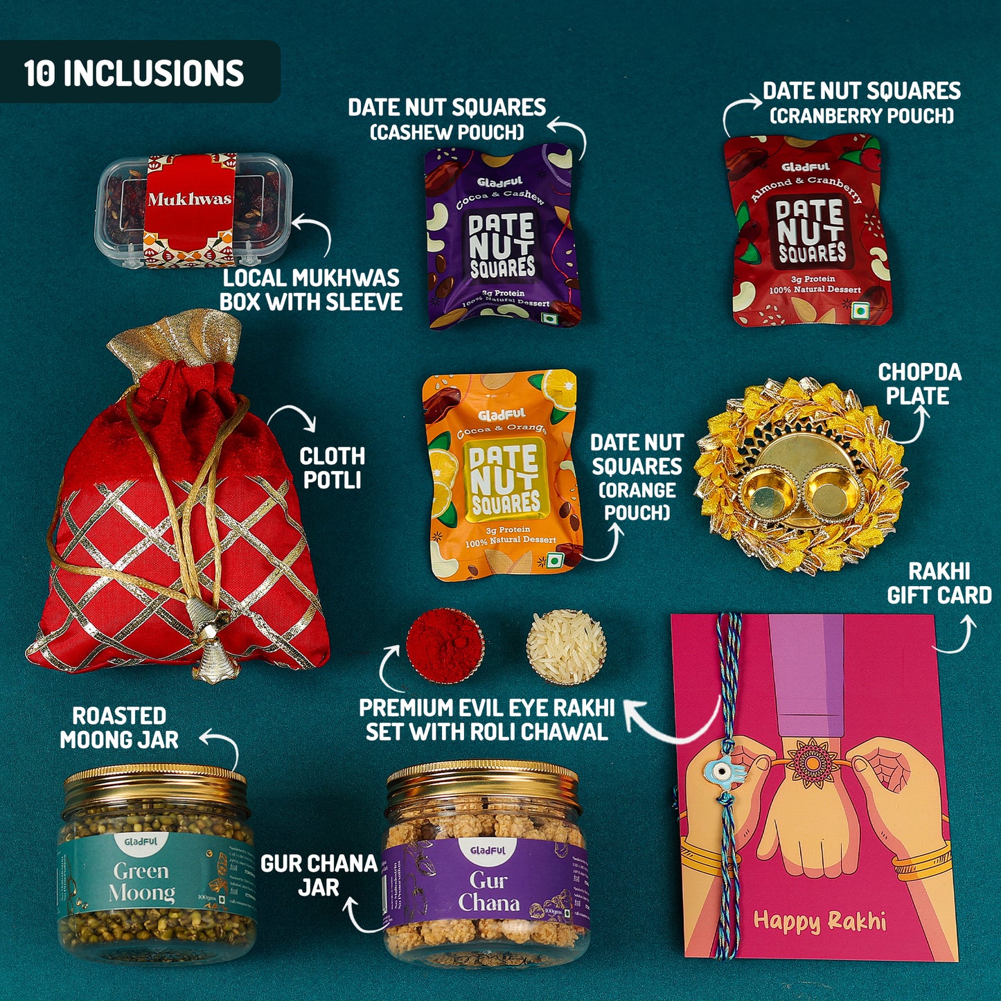 Rakhi Delights in Delights by Gladful Yellow Box - 9 Products