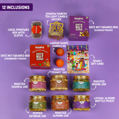 Khushiyon ki Diwali Gift Hamper in Rangotsav by Gladful Box - 12 Products