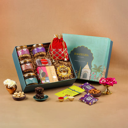 Luxury Rakhi Gift Hamper in Bageecha by Gladful Box - 13 Products