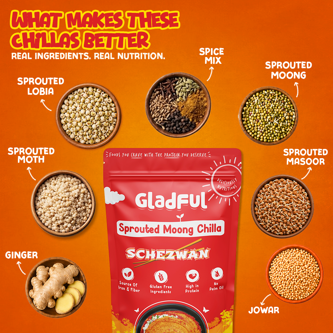 Schezwan Sprouted Moong Dal Chilla - 200gms