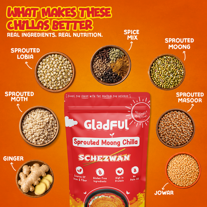 Schezwan Sprouted Moong Dal Chilla - 200gms