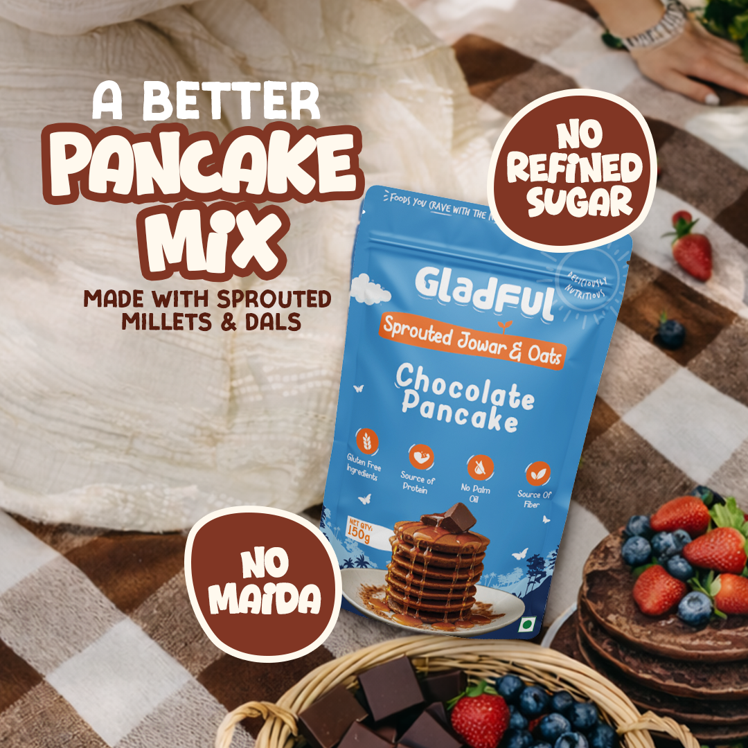 Chocolate Pancake Mix with Sprouted Millets and Masoor -  150gms