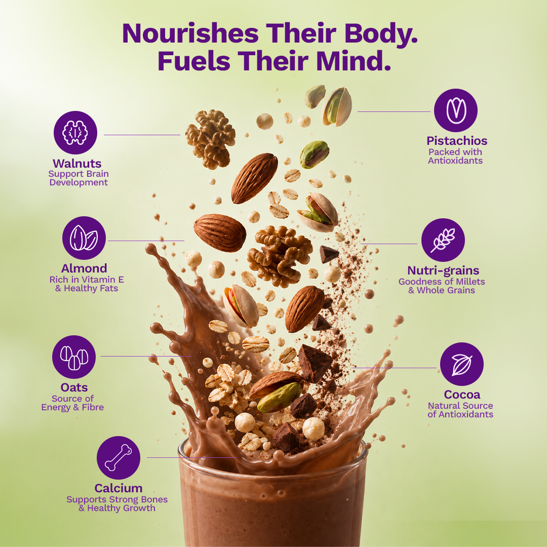 Nutra Milk Mix 2+ yrs | 400 gms | Chocolate | High Protein | No Refined Sugar | No Maltodextrin