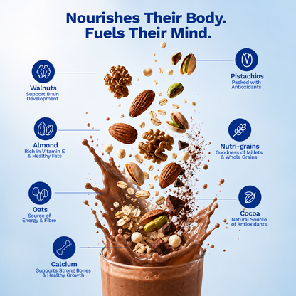 Nutra Milk Mix 7+ yrs | 400 gms | Chocolate | High Protein | No Refined Sugar | No Maltodextrin