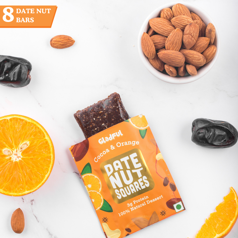 Date Nut Squares - Cocoa and Orange : 8 Bars