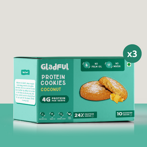 
            
                Load image into Gallery viewer, Coconut Protein Cookies Made with Wholewheat Atta &amp;amp; Butter - Pack of 3
            
        