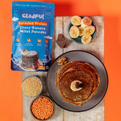 Choco - Banana Pancake Mix with sprouted Millets and Lobia Masoor Protein -  150gms
