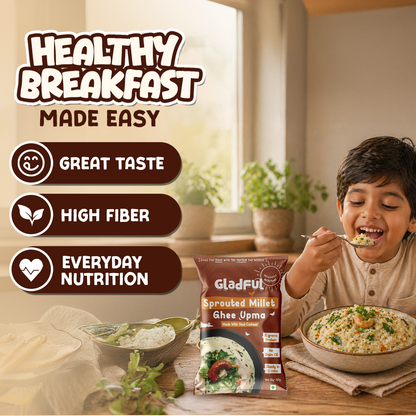 Gladful Desi Ghee and Millet Instant Upma with Cashews - Pack of 5
