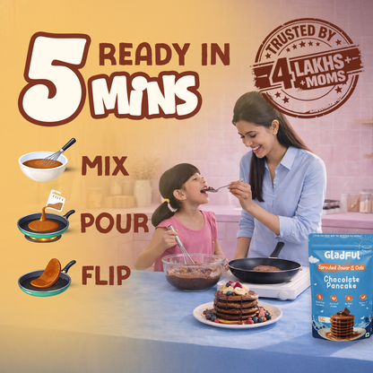 Chocolate Pancake Mix with Sprouted Millets and Masoor -  150gms