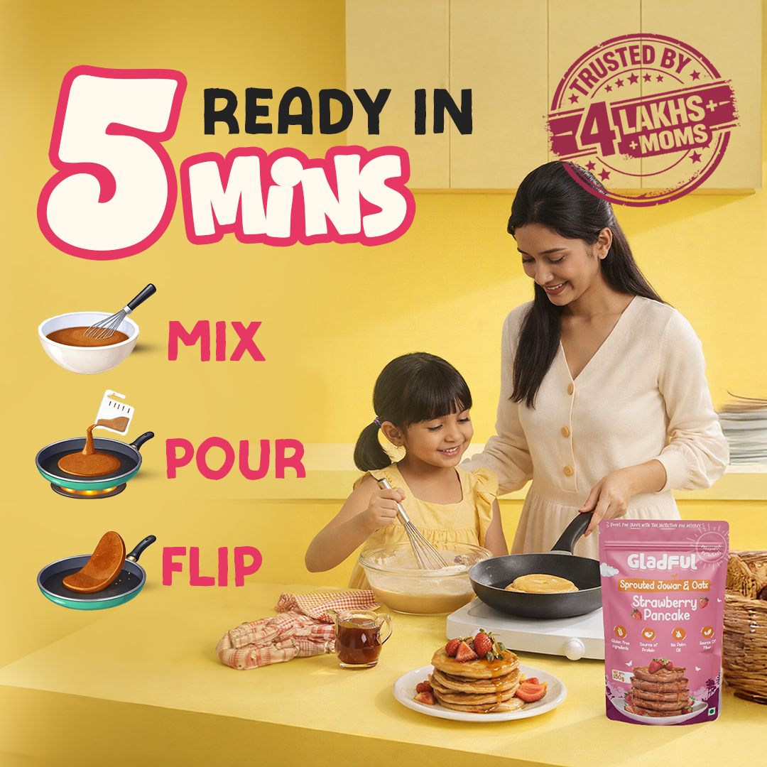 Strawberry Pancake Mix with Jowar and Oats - 150gms