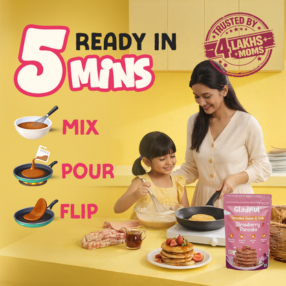 Strawberry Pancake Mix with Jowar and Oats - 150gms