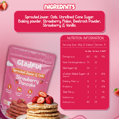 Strawberry Pancake Mix with Jowar and Oats - 150gms