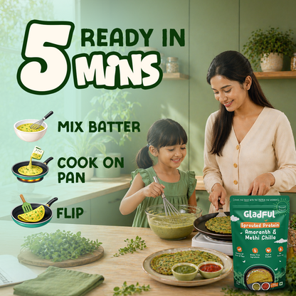 No Onion and No Garlic Methi & Amaranth Chilla Mix - 200gm