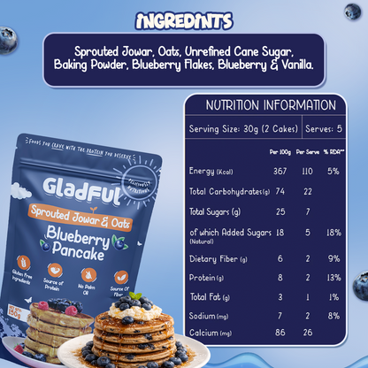 Blueberry Pancake Mix with Jowar and Oats - 150gms