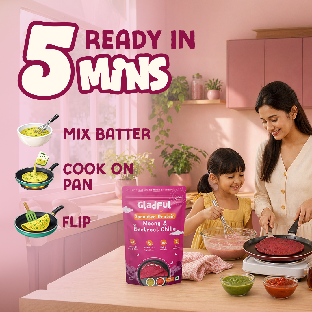 Beetroot Sprouted Moong Dal Chilla - 200gms