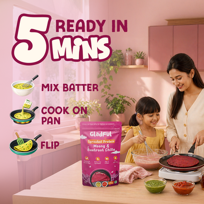 Beetroot Sprouted Moong Dal Chilla - 200gms