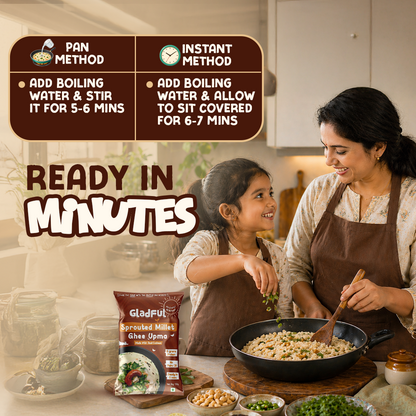 Gladful Desi Ghee and Millet Instant Upma with Cashews - Pack of 5