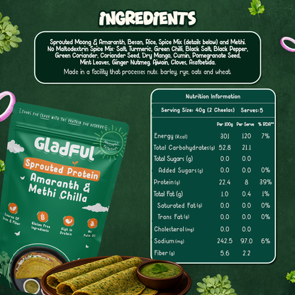 No Onion and No Garlic Methi & Amaranth Chilla Mix - 200gm