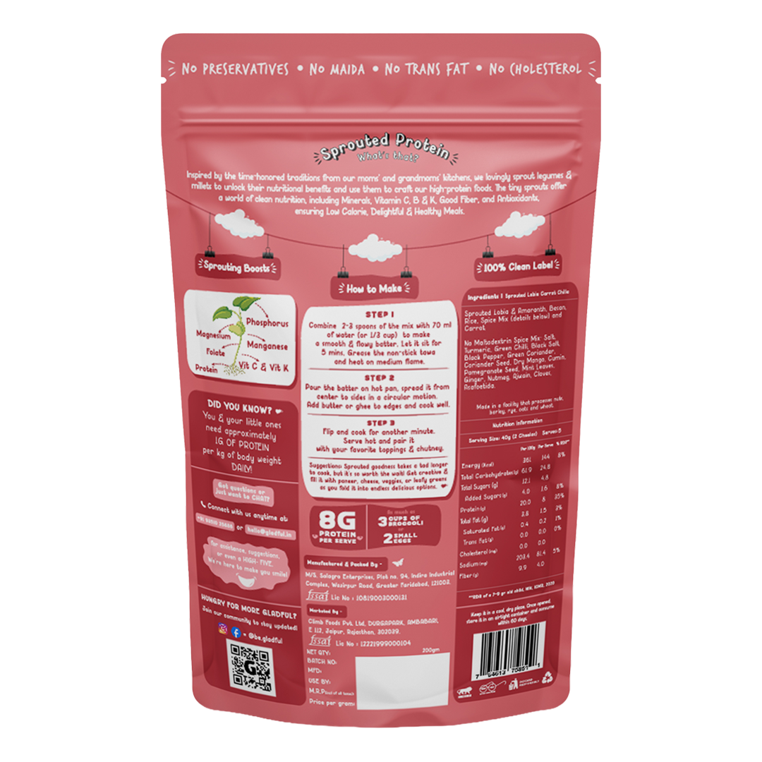No Onion No Garlic Carrot Chilla Mix - 200gms