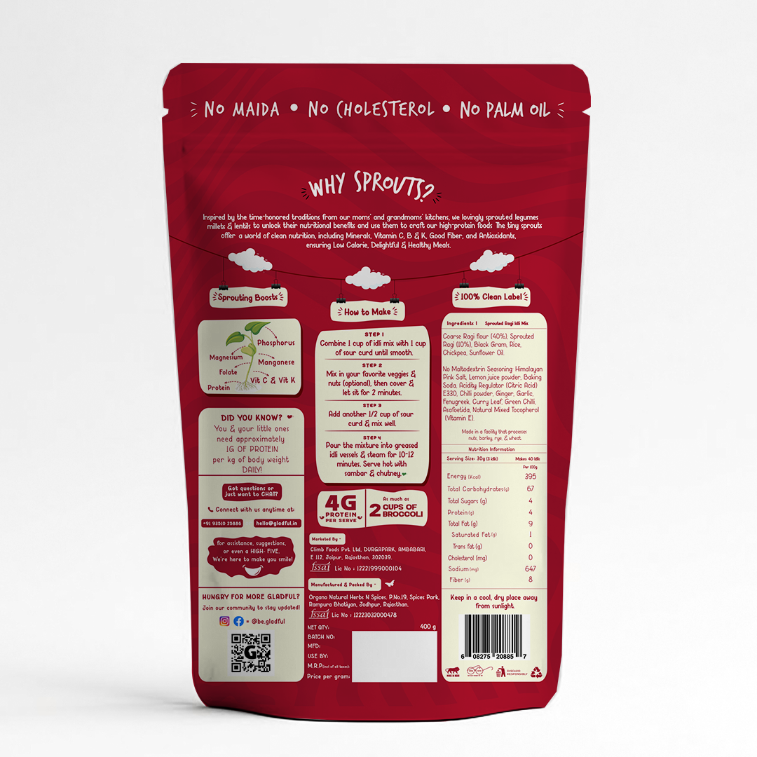 Ragi Instant Idli Mix - 400 gms