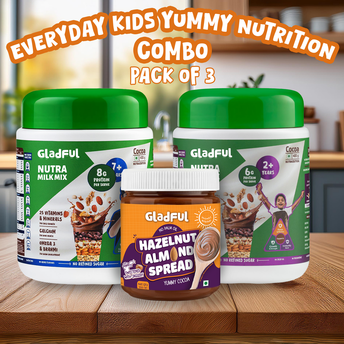 Everyday Kids Yummy Nutrition Combo -3 Packs | 1100gms
