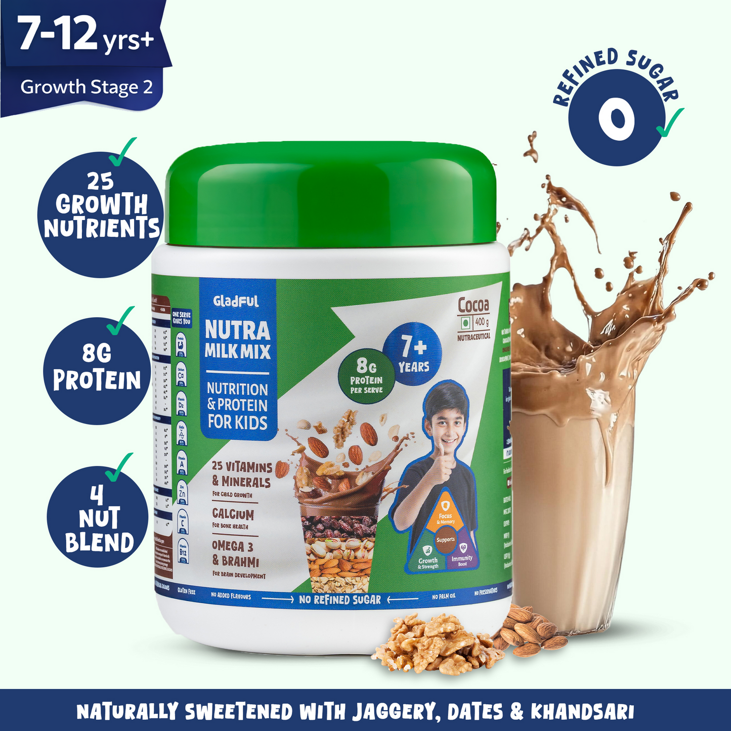 NutraMilk Mix 7+ yrs | Chocolate | High Protein | No Refined Sugar (400g)