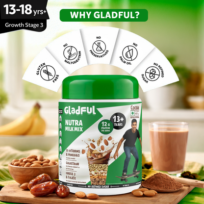 NutraMilk Mix Zero Refined Sugar Milk Mix for Teenagers - 400gms | Protein Milk Mix for Teenagers