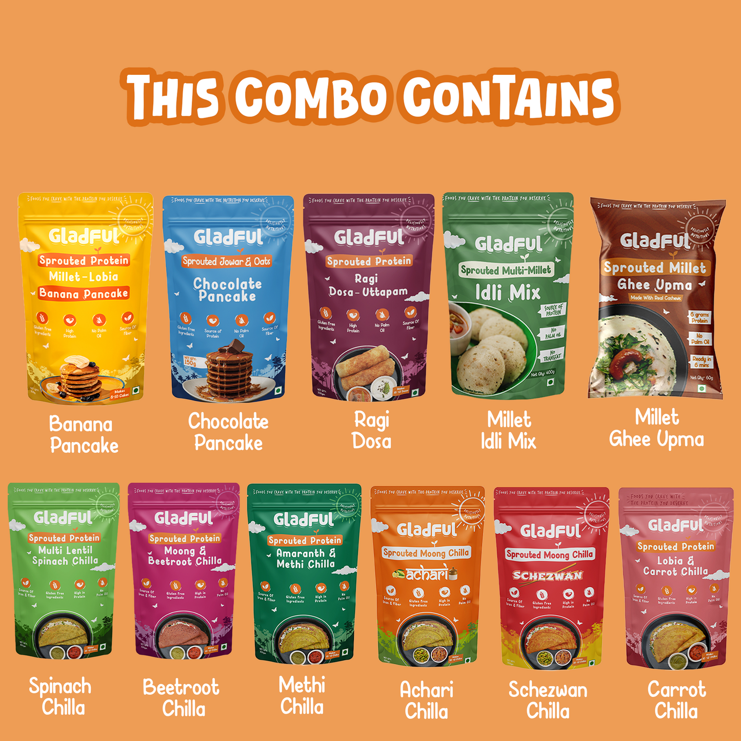 Family Breakfast Combo - Buy Once Breakfast sorted for a Month - 14 Packs | 2560gms