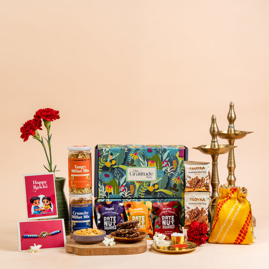 Delightful Bloom and Bliss Rakhi Gift Hamper - 11 Products
