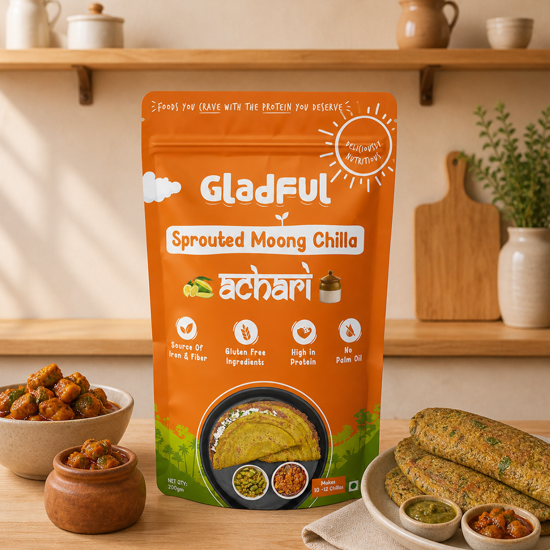 Achari Chilla Mix with Sprouted Moong | 200gms | No Palm Oil | Gluten Free
