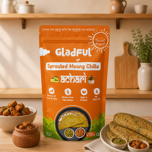 Achari Chilla Mix with Sprouted Moong | 200gms | No Palm Oil | Gluten Free