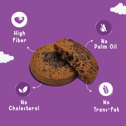 Chocolate Protein Cookies Made with Whole wheat Atta and Butter - Pack of 1
