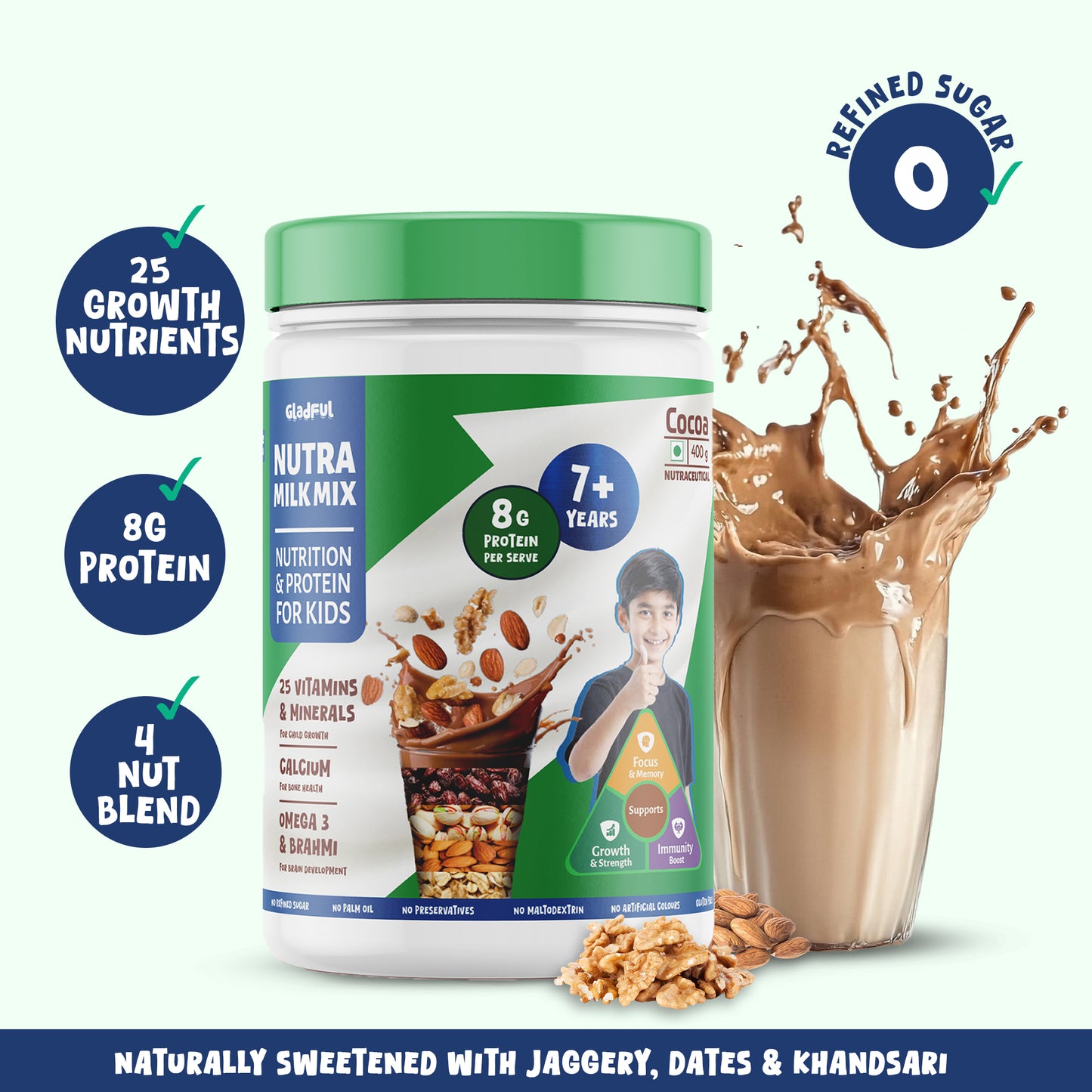 NutraMilk Mix 7+ yrs | Chocolate | High Protein | No Refined Sugar (400g)