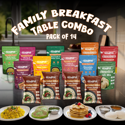 Family Breakfast Combo - Buy Once Breakfast sorted for a Month - 14 Packs | 2560gms