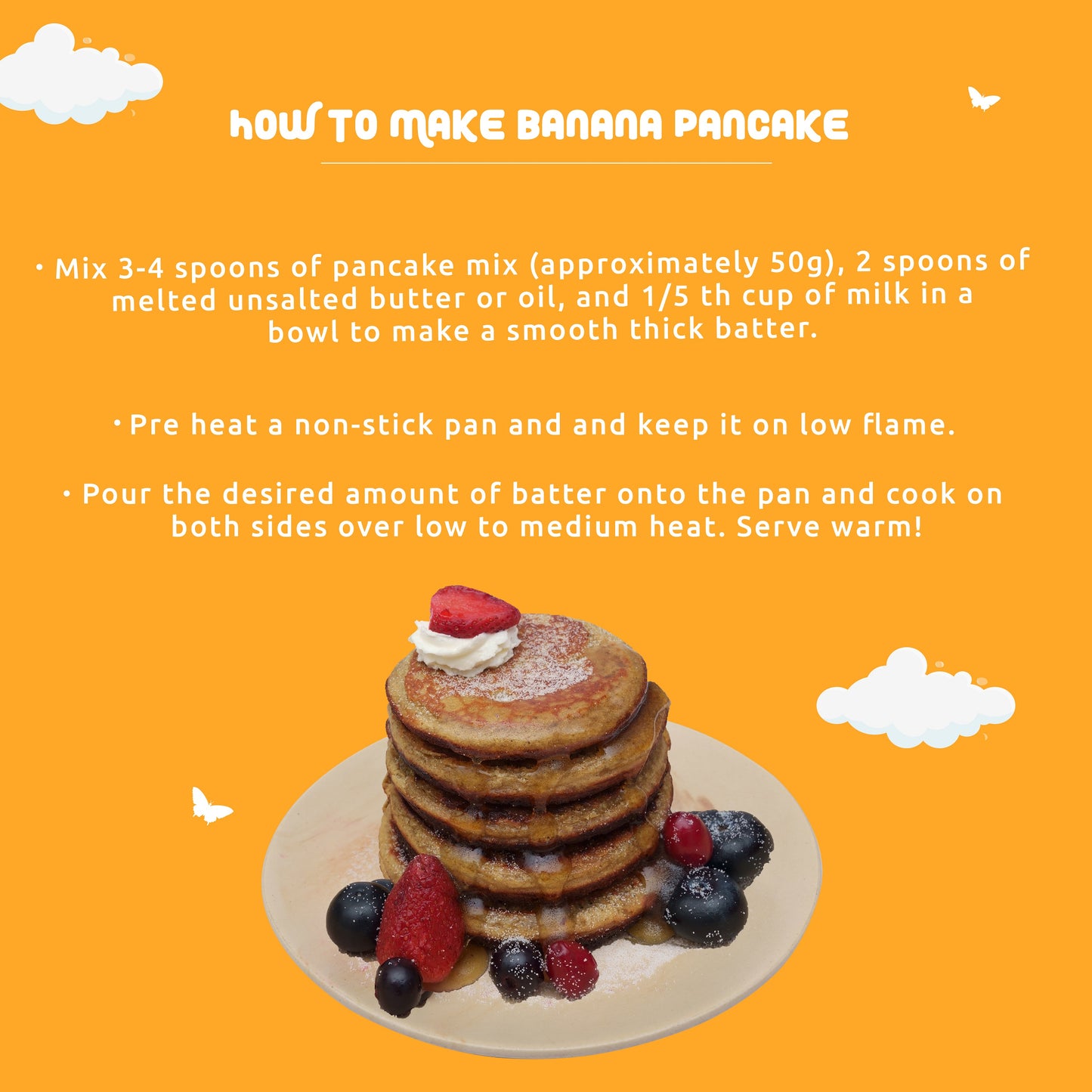 Banana Pancake Mix with sprouted Millets and Lobia Masoor Protein -  150gms