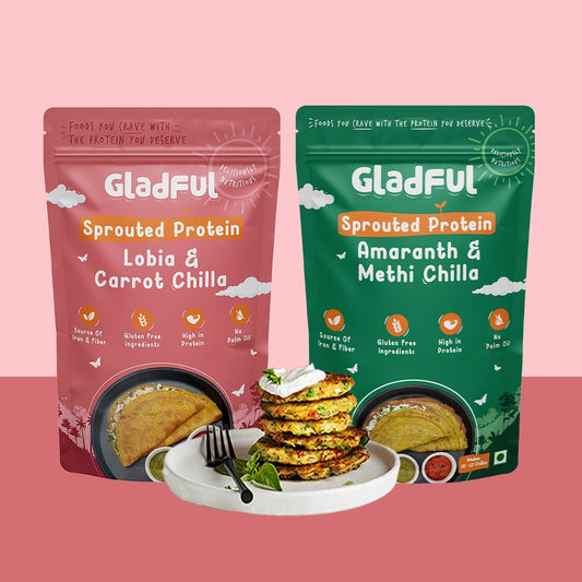 Gladful Carrot Chilla and Methi Chilla Instant Mix - Pack of 2*200gms