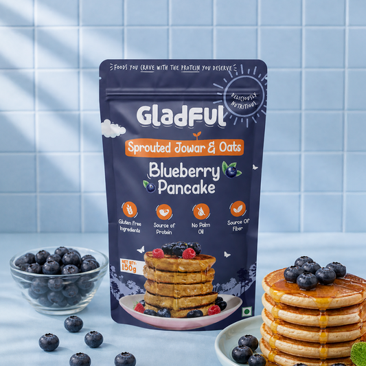 Blueberry Pancake Mix with Sprouted Jowar and Oats | 150gms | No Maida | No Refined Sugar