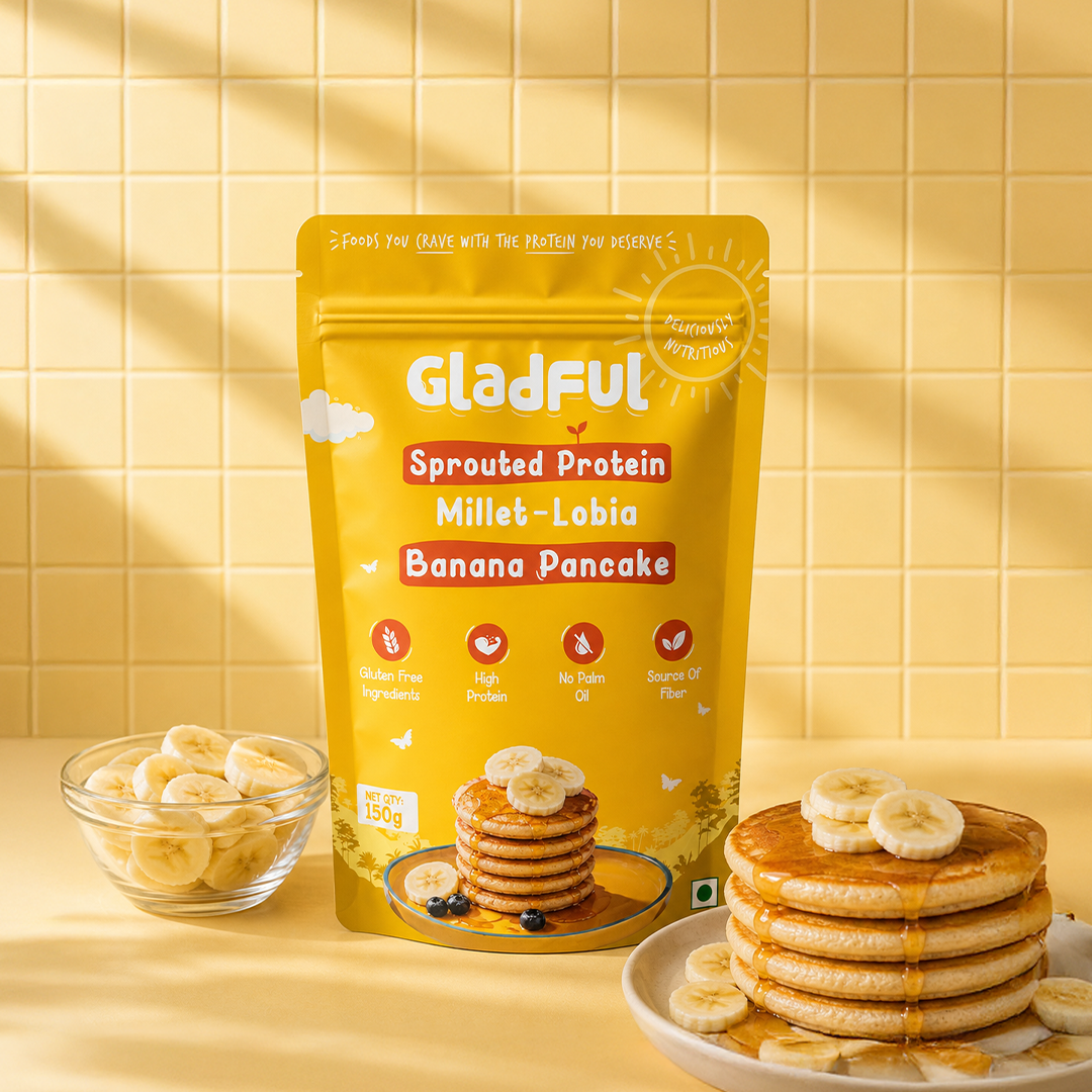 Banana Pancake Mix with Sprouted Jowar and Oats | 150gms | No Maida | No Refined Sugar