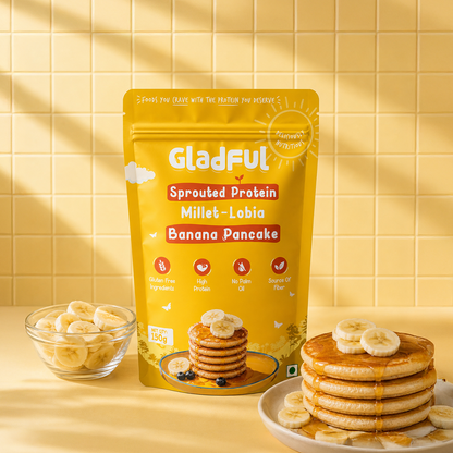 Banana Pancake Mix with Sprouted Jowar and Oats | 150gms | No Maida | No Refined Sugar