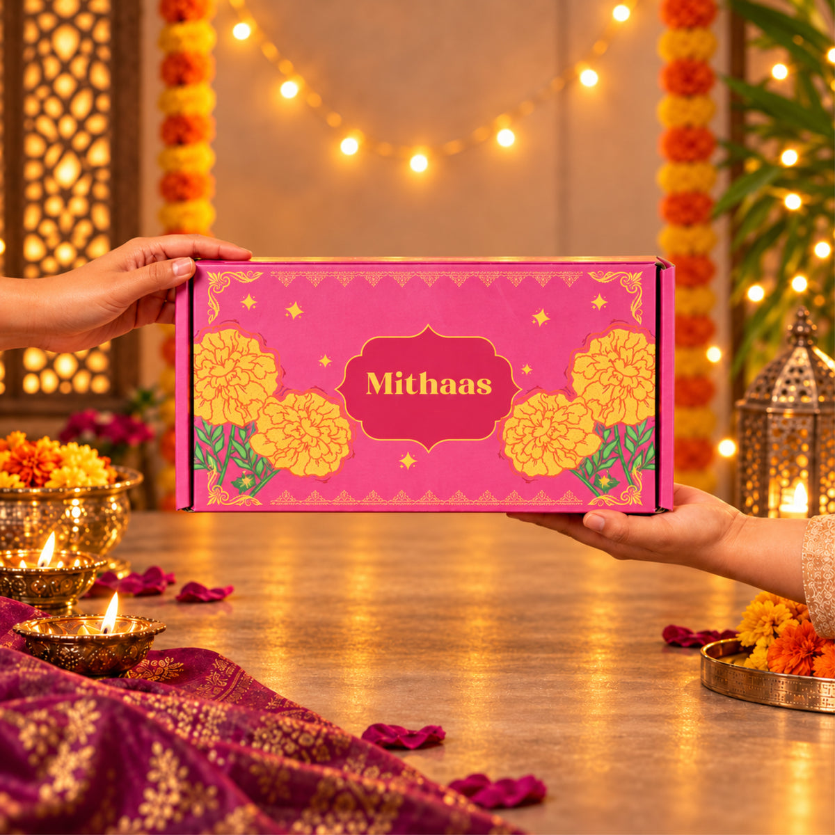 Gladful Pink Mithaas Diwali Gift Box