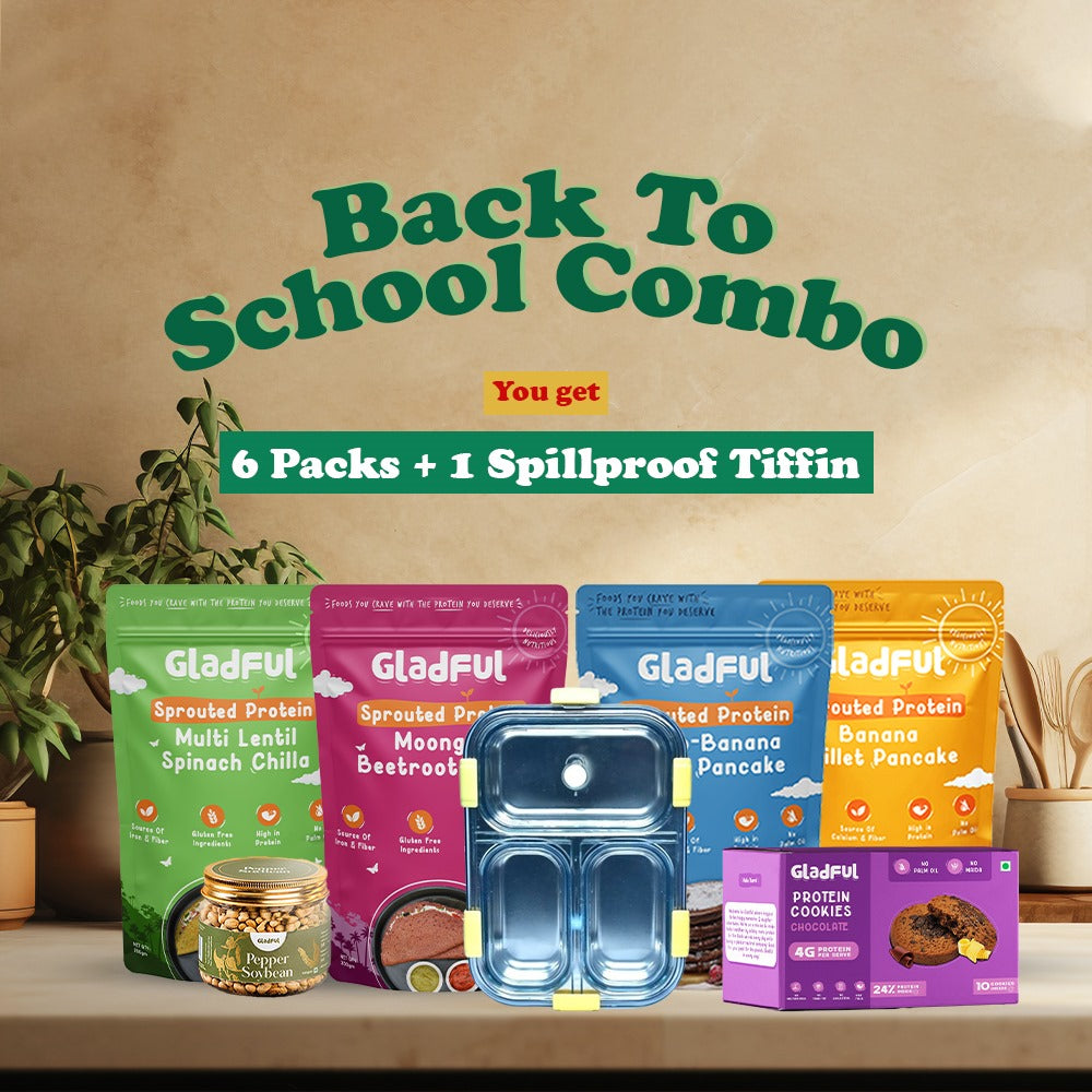 Back to School Combo - 6 Packs + 1 Spill-proof Premium Steel Tiffin worth ₹799