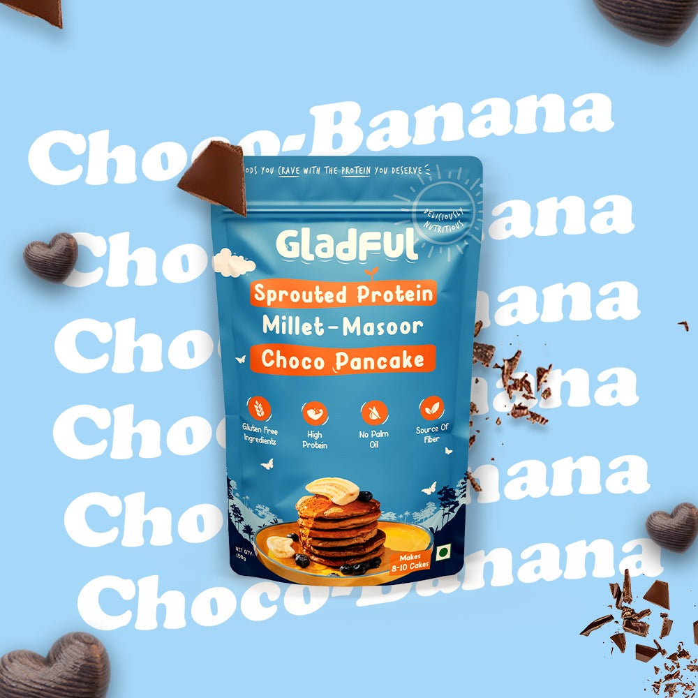 Choco - Banana Pancake Mix with sprouted Millets and Lobia Masoor Protein -  150gms