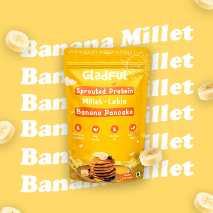 Banana Pancake Mix with sprouted Millets and Lobia Masoor Protein -  150gms