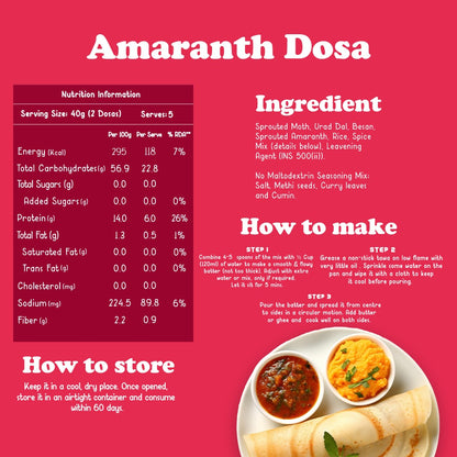 Ragi Dosa and Amaranth Dosa Pack of 2*200gms