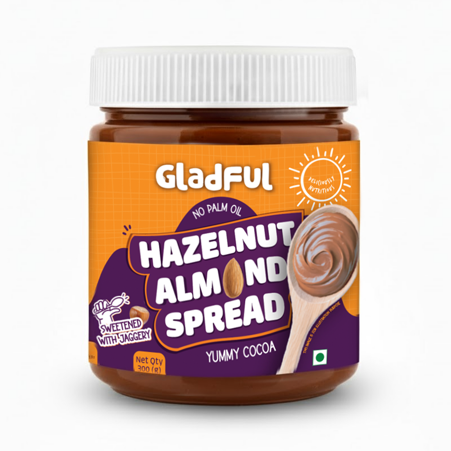 Gladful Hazelnut Almond Spread - Zero Palm Oil (300g)