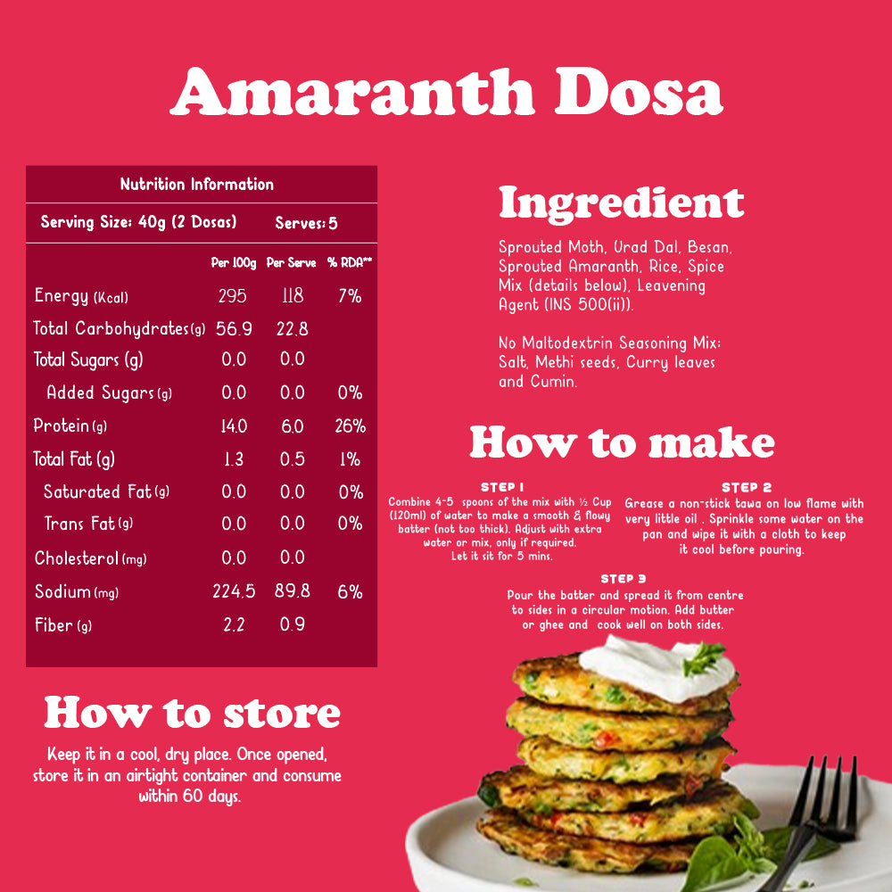 Amaranth(Rajgiri) Dosa Instant Mix -  200gms