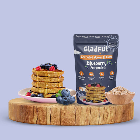 Jowar and Oats Blueberry Pancake