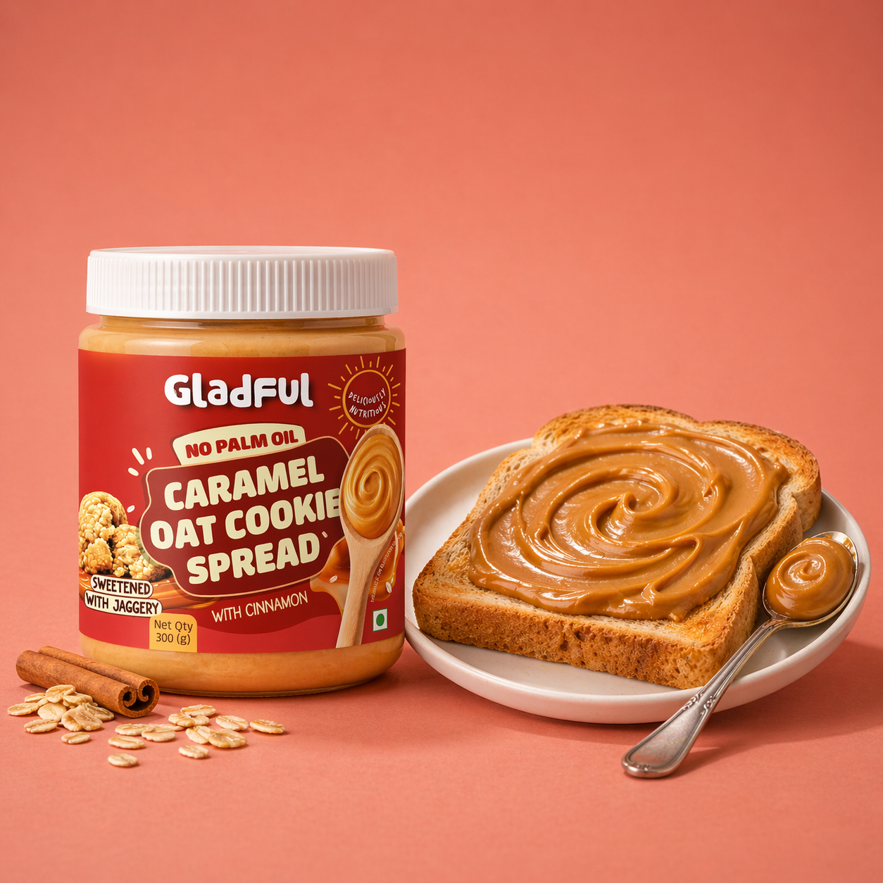 Gladful Caramel Oat Cookie Spread 300g