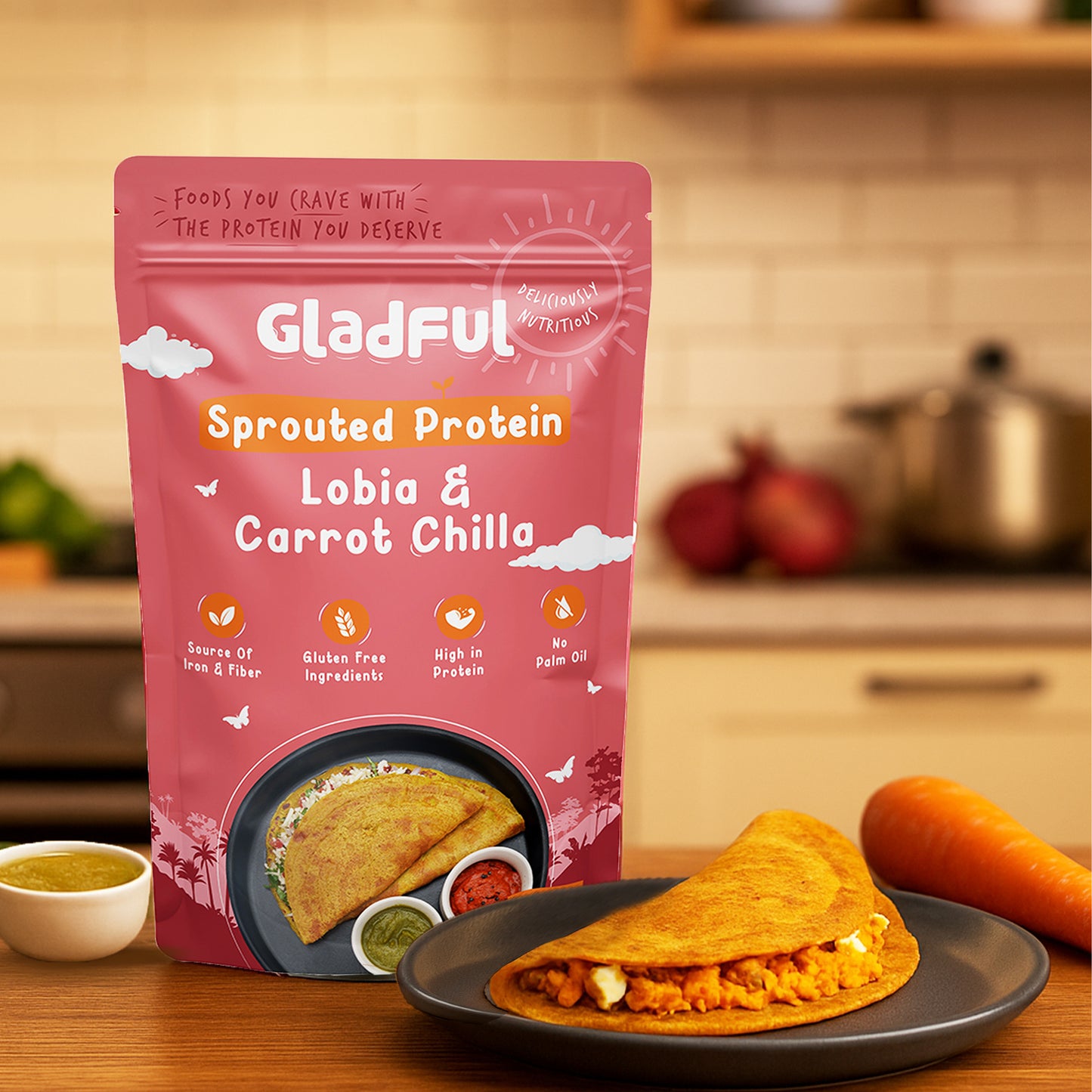 No Onion No Garlic Carrot Chilla Mix - 200gms