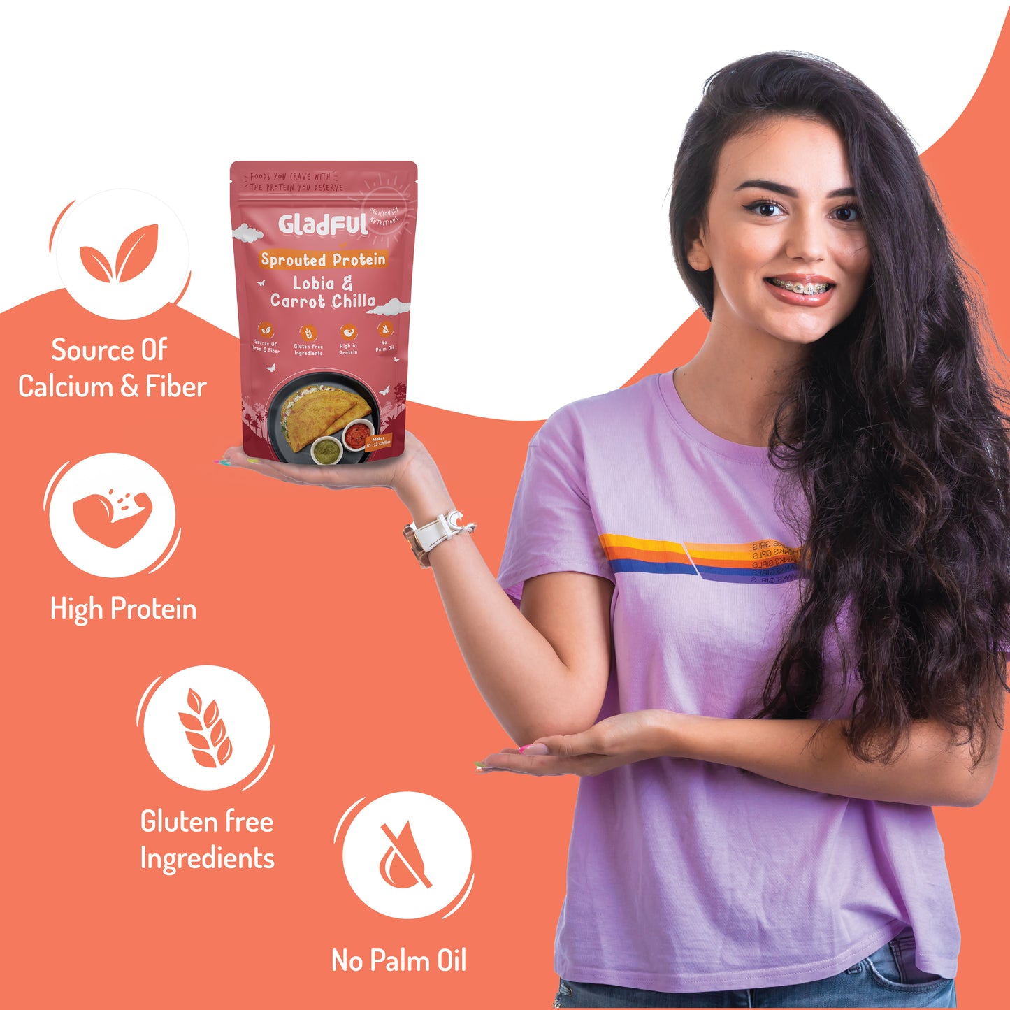 Carrot Chilla with Sprouted Lobia and Amaranth Instant Mix - 200gms